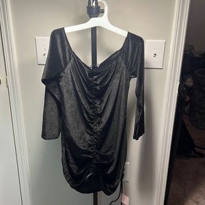 Women’s suede off shoulder party dress